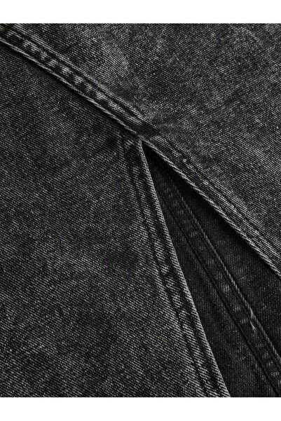 NO BRAND Fustă din denim gri, cu șliț, croială dreaptă, din bumbac, Shein 164
