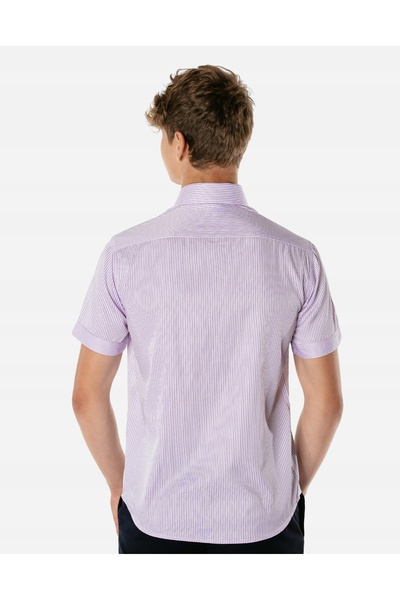 NO BRAND Cămașă elegantă formală pentru bărbați, 100% bumbac, mânecă scurtă, ...