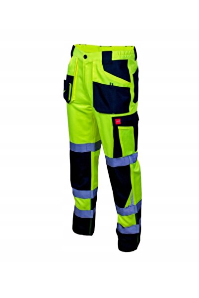 NO BRAND Pantaloni de lucru cu bandă reflectorizantă de avertizare la talie, ...