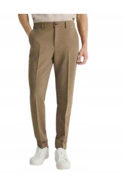 NO BRAND Pantaloni lungi clasici, simpli, din bronz, cu buzunare, model Reser...