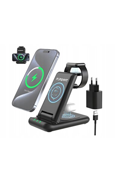 NO BRAND Încărcător inductiv wireless 3 în 1 pentru iPhone Popgmmt