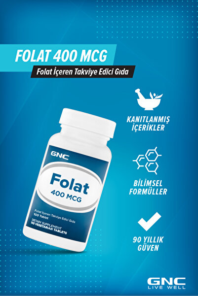 GNC FOLAT 400 MCG 100 TABLET