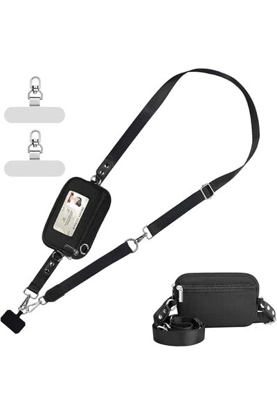 Generic Adjustable Crossbody Strap with Card Holder & ID Window - Universal C...