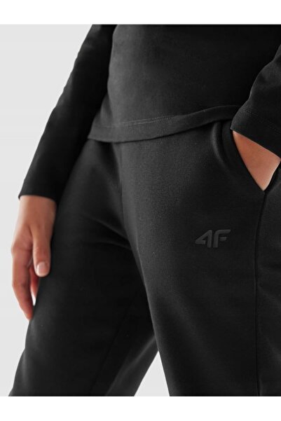 NO BRAND 4F Pantaloni de trening cu șnur pentru fete F421 Aw23 146 Negru