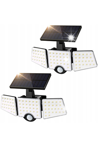 NO BRAND 2x Lampă solară cu senzor de mișcare și lumină, 72 LED-uri, impermea...