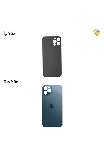 ARSKİNG iPhone 12 pro Mavi Renk Arka Kapak Arka Cam Batarya Kapağı Lazer Kesi...