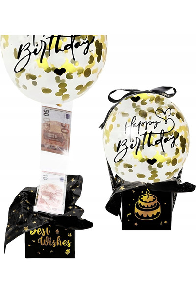 NO BRAND Cutie cadou surpriză cu bani și balon pentru ziua de naștere