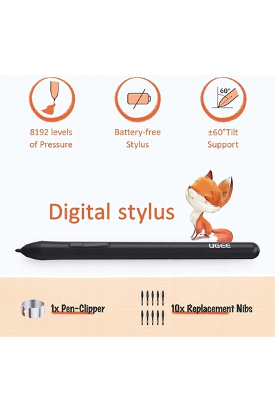 NO BRAND Tabletă grafică digitală 6x4 inci 8192P, Tabletă cu pen USB, Tastatu...