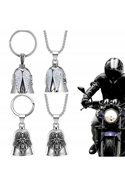 NO BRAND 4 bucăți Clopoțel de protecție pentru motocicletă, cu breloc și șnur