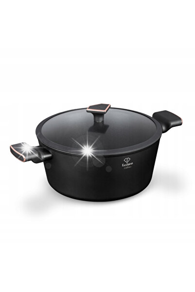 NO BRAND Ghiveci cu capac de 28 cm, Fashion Ftv-0039 Negru mat-aur roz