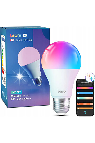 NO BRAND Bec LED inteligent E27 8.5W=60W RGB CCT, dimabil, controlabil prin a...