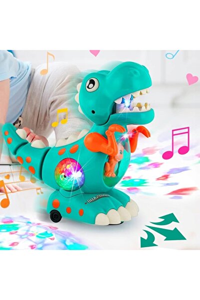 NO BRAND Jucărie muzicală interactivă pentru copii, dinozaur cu lumini