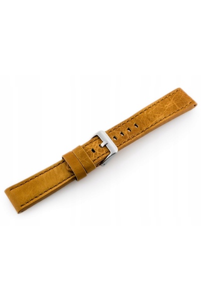 NO BRAND Curea din piele pentru ceas W48 Premium Camel - 24mm
