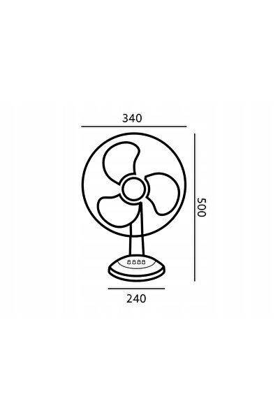 NO BRAND Ventilator de masă 34cm 40W cu 3 trepte de reglare, alb, Viento