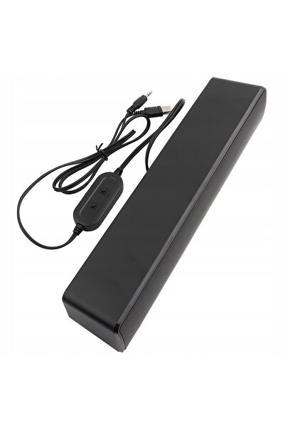 NO BRAND Boxă de calculator Soundbar Laptop PC USB Mini Jack 3.5 mm Negru