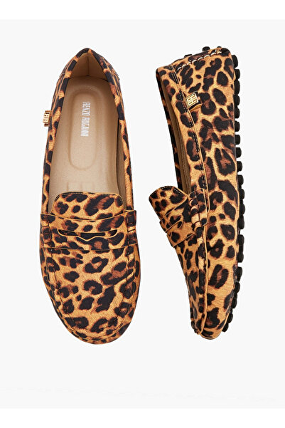 Renzo Ruganni Women Animal Print Slip-On Loafers