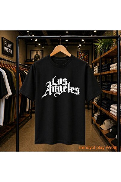 playwear Μπλουζάκι Los Angeles με στάμπα, 100% βαμβακερό, oversized, χαλαρή κ...