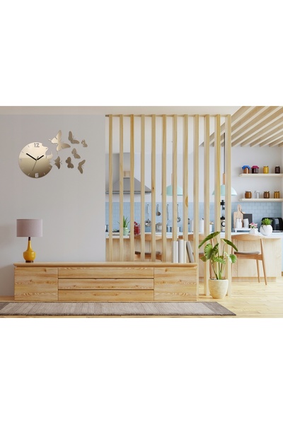 NO BRAND Ceas de perete Volan Bej 60cm