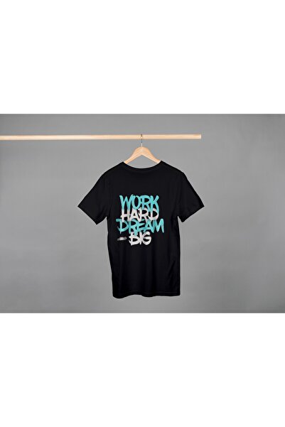 Noname Tricou Unisex Bumbac Premium Casual " Munceste din greu! " Inscriptie