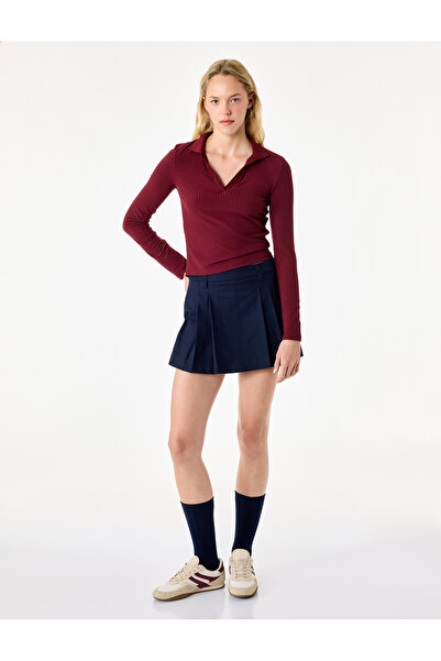 Koton Tricou cu mânecă lungă, croială slim, cu guler polo