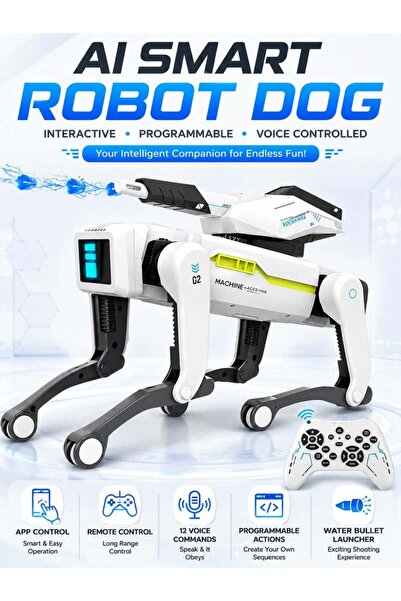 zeetwo Interactive AI Smart Robot Dog with Water Pellet Launcher, App & Voice...