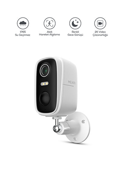 Meari N1 İç ve Dış Mekan Kablosuz Wi-Fi Şarjlı Akıllı Güvenlik Kamerası | 2K 3MP, 5200mAh, Gece Görüşü, Çift Yönlü Ses