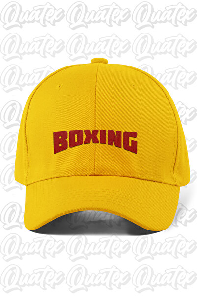 QUATEX Boxing Embroidered Hat - Yellow Color 100% Cotton Gabardine Unisex Mod...