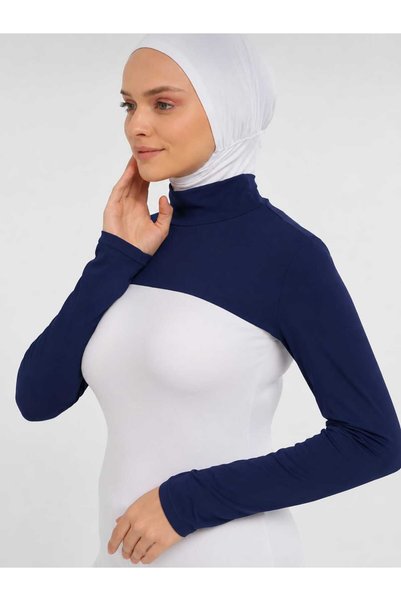 İmpavido Necklace with Sleeves'' Dark Blue'' Multi-Purpose Bady Summer Winter Savior Product Full Lycra Viscose Fabric