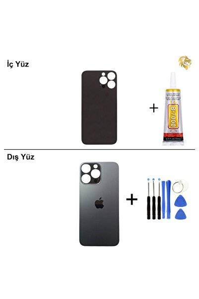 ARSKİNG iPhone 13 Pro Max Grafit Arka Kapak Arka Cam Batarya Kapağı Lazer Kes...