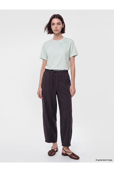 LC Waikiki Brown Elastic Waist Modal Blend Women's Trousers