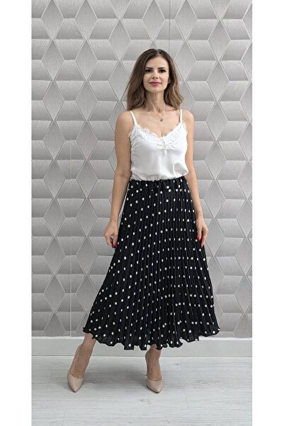 OnlyForYou Fustă Plisată Damă Midi – Fustă Elegantă cu Talie Elastică și Croi...