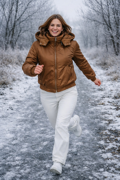 KADIN SPOR PREMIUM POF MONT – VİZON RENK, LASTİK KEMER DETAYLI