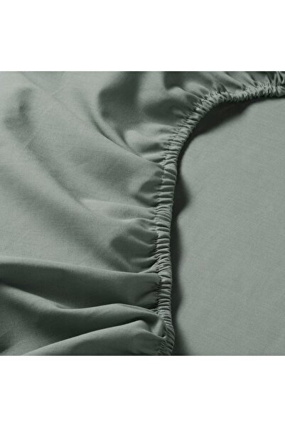 NO BRAND Cearșaf cu elastic 140x200 cm, verde-gri, IKEA DVALA