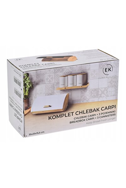 NO BRAND Set Chlebak Eurokitchen Bej, Bambus Alb