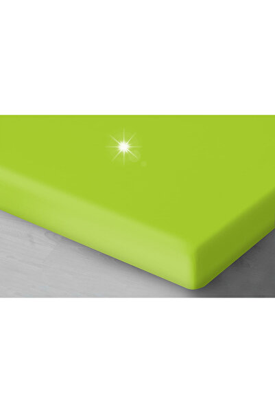 NO BRAND Cearșaf de pat din satin cu elastic 200x220 lime