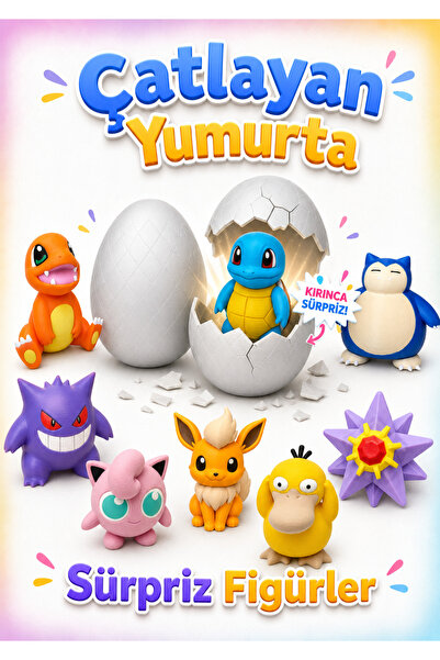 GiginGo Pokemon Sürpriz Yumurta - Çatlayan Yumurta 1 Adet Pokemon