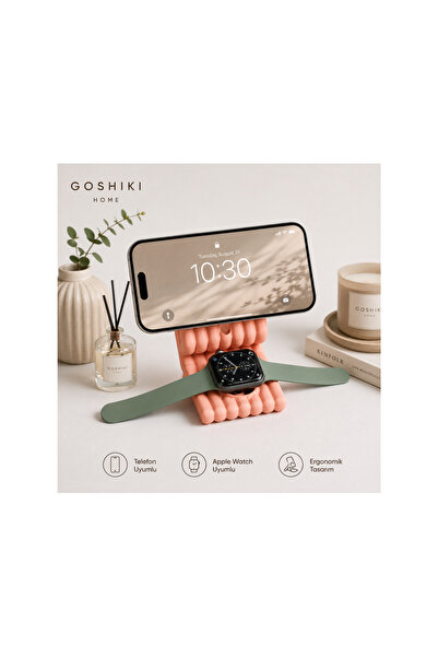 Goshıkı Ten Rengi Telefon ve Akıllı Saat Magsafe Uyumlu Telefon Ve Saat Standı