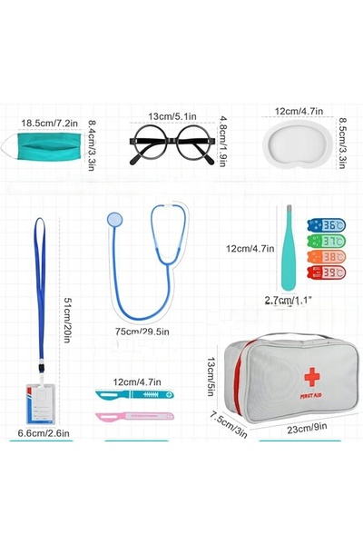 NO BRAND Set de doctor pentru copii, costum de deghizare, șorț, accesorii, Ha...