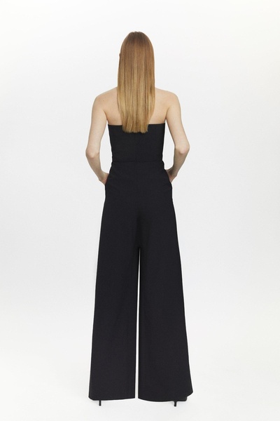 NO BRAND Salopetă elegantă neagră cu picior larg și lung Karen Millen 44