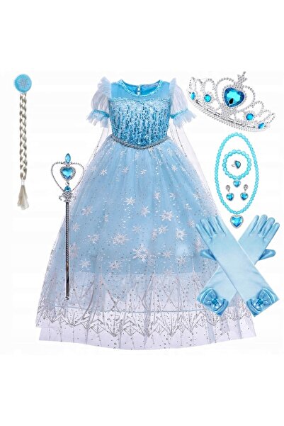 NO BRAND Costum Rochie Elsa Frozen pentru Bal 146 152 cm