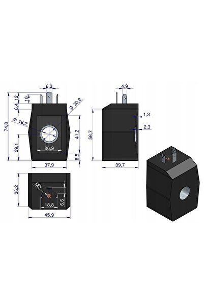 NO BRAND Bobină electrovalvă 16mm 30W 12V CC