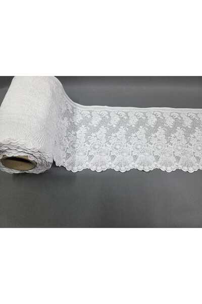 Başak Ev Tekstili 23 cm White Pvc Lace Shelf Cover Closet Cover Runner
