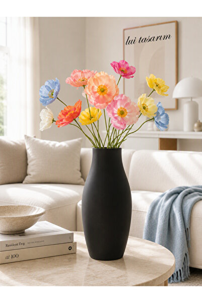 Lui Tasarım Nordic Style Modern Bohemian Black Vase Simple Stylish Modern Cer...