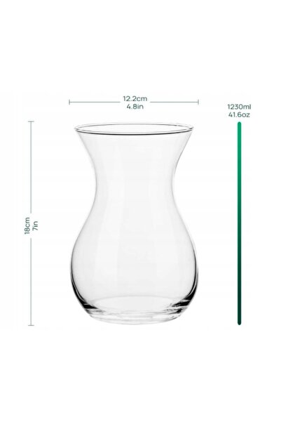 NO BRAND Vază de sticlă transparentă 18 cm Clasic de masă