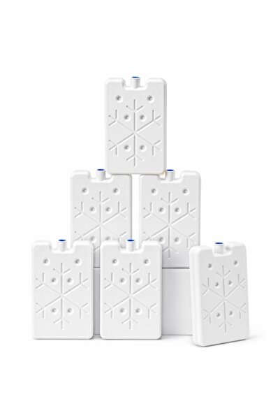 SHOPIENS Set de 6 pachete de gheață subțiri, albe, reutilizabile, de 400 ml, ...