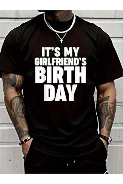 LİNA06 تي شيرت مصنوع من القطن بنسبة 100%، تي شيرت مطبوع عليه It's My Girlfrie...