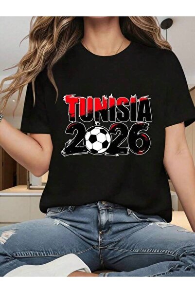 9TAY قميص مطبوع، تصميم بموضوع تونس 2026، ناعم ومرن، صيفي، سريع الجفاف وقابل ل...