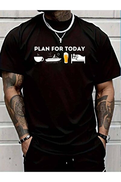 Astogria13 تي شيرت 100% قطن Plan For Today - تي شيرت مضحك بطبعة قبطان القارب ...