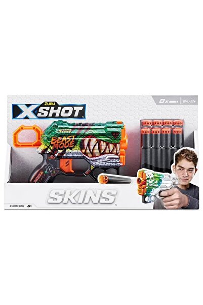 X-Shot Μπλάστερ Χ-Σοτ Σκινς Γκριν Μέινες Πιστόλι με 8 φυσίγγια # 44; Έξω η Τέρας