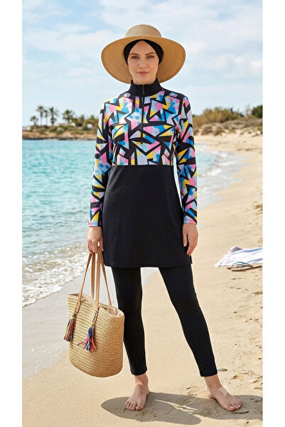 Trendol fashion life Desenli Haşama Takımı / Deniz/Havuz/ Renkli Haşama